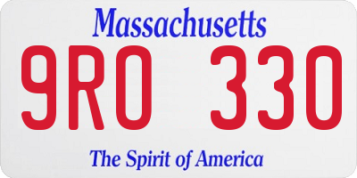 MA license plate 9RO330