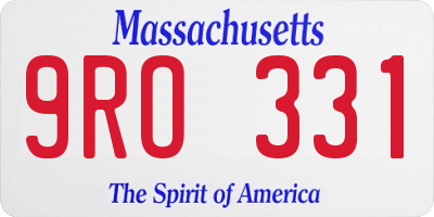 MA license plate 9RO331