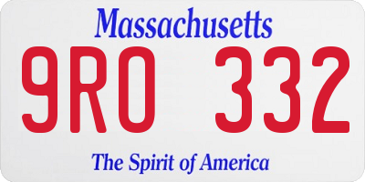 MA license plate 9RO332