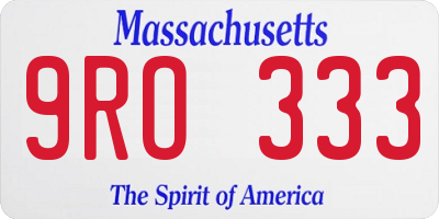 MA license plate 9RO333