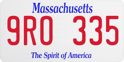 MA license plate 9RO335