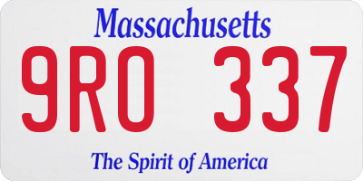 MA license plate 9RO337