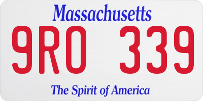 MA license plate 9RO339