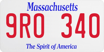 MA license plate 9RO340