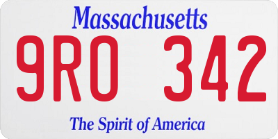 MA license plate 9RO342