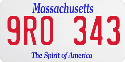 MA license plate 9RO343