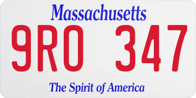 MA license plate 9RO347