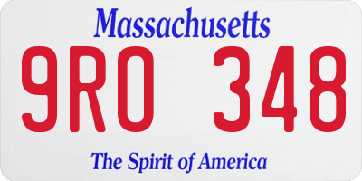 MA license plate 9RO348