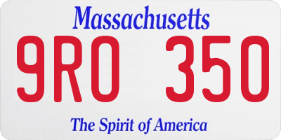 MA license plate 9RO350