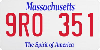 MA license plate 9RO351