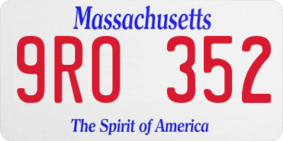 MA license plate 9RO352