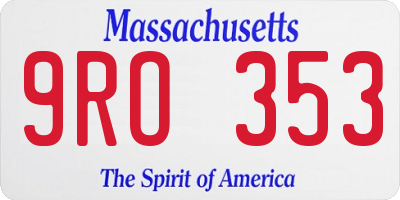 MA license plate 9RO353