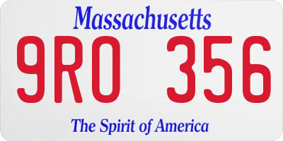 MA license plate 9RO356