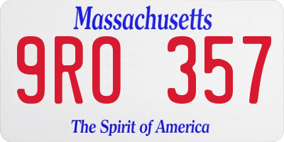 MA license plate 9RO357