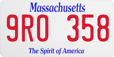 MA license plate 9RO358
