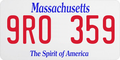 MA license plate 9RO359