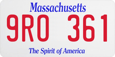MA license plate 9RO361