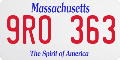 MA license plate 9RO363