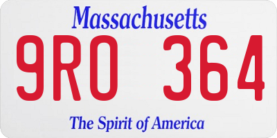MA license plate 9RO364