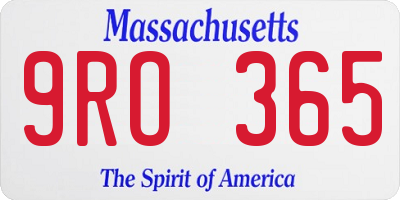 MA license plate 9RO365