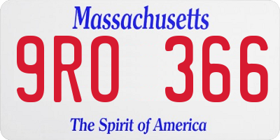 MA license plate 9RO366