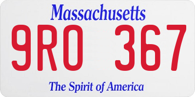 MA license plate 9RO367