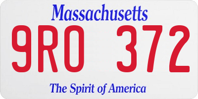 MA license plate 9RO372