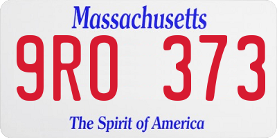 MA license plate 9RO373