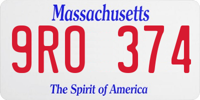 MA license plate 9RO374