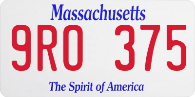MA license plate 9RO375