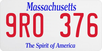 MA license plate 9RO376