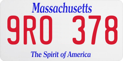 MA license plate 9RO378