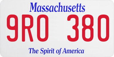 MA license plate 9RO380