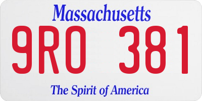 MA license plate 9RO381