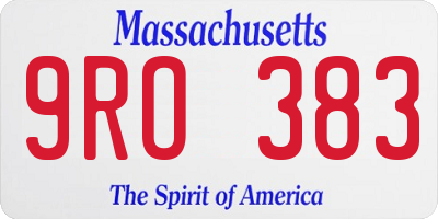 MA license plate 9RO383