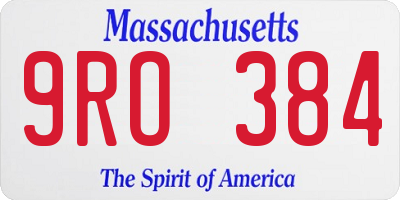 MA license plate 9RO384