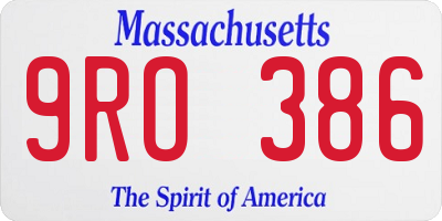 MA license plate 9RO386