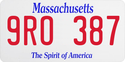 MA license plate 9RO387
