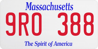 MA license plate 9RO388