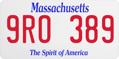 MA license plate 9RO389