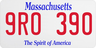MA license plate 9RO390