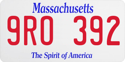MA license plate 9RO392