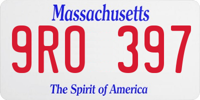 MA license plate 9RO397