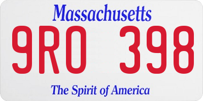 MA license plate 9RO398