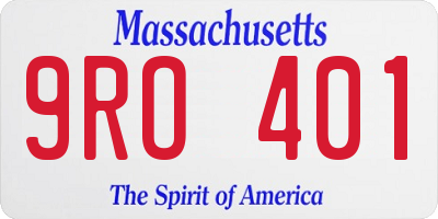MA license plate 9RO401