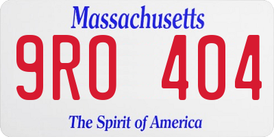 MA license plate 9RO404