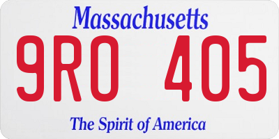 MA license plate 9RO405