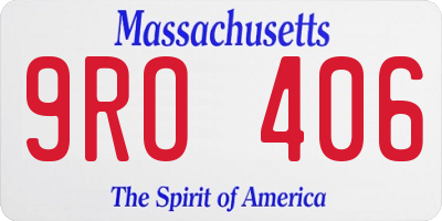 MA license plate 9RO406