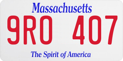 MA license plate 9RO407