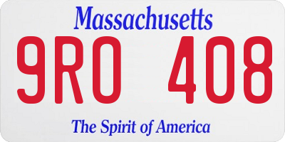 MA license plate 9RO408